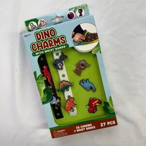 Dino Charms with Wrist Bands 25 Dinosaur Charms 2 Wristbands‎ Ages 3+